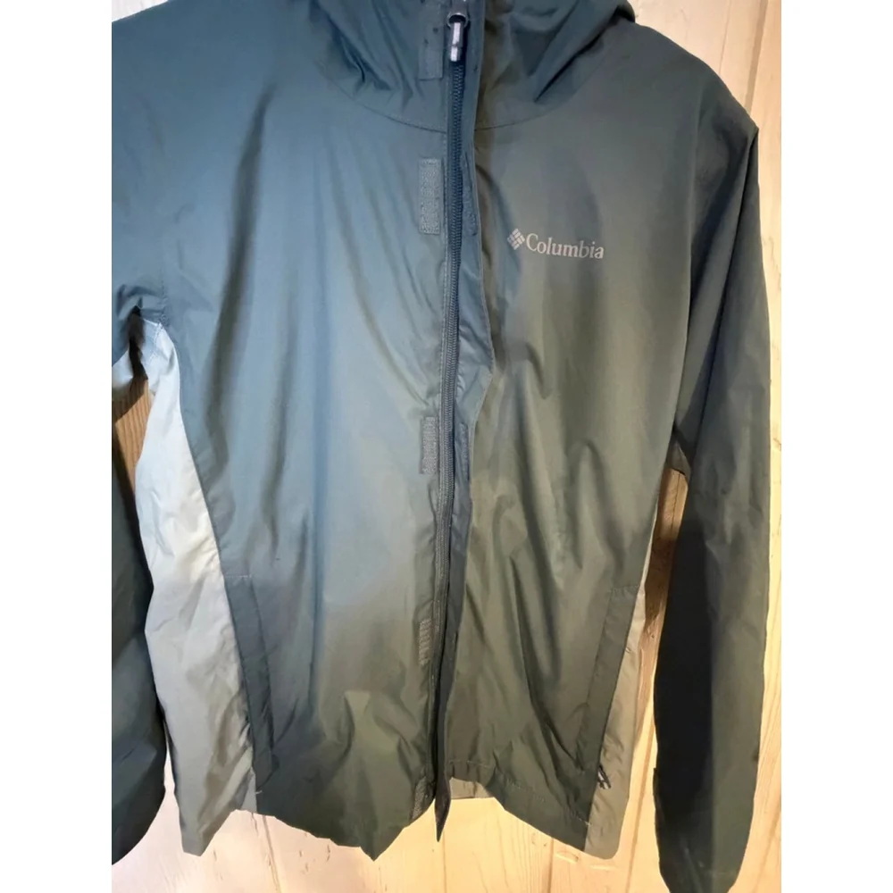 Columbia Teal & Gray Rain Jacket M (10/12) - Picture 7 of 11